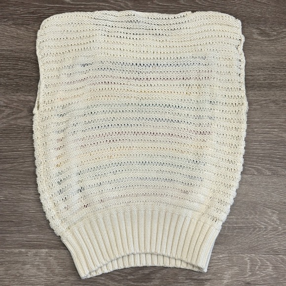 VTG 80s Pierre Cardin Rainbow Striped Knit Sweater Vest Cream Mod Retro Pride XS - Picture 2 of 9